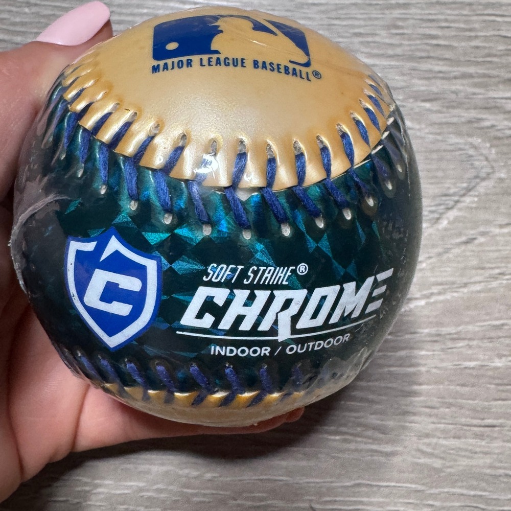 MLB Soft Strike Chrome Baseball 9in 4oz Indoor Outdoor Training Ball 23339 NEW